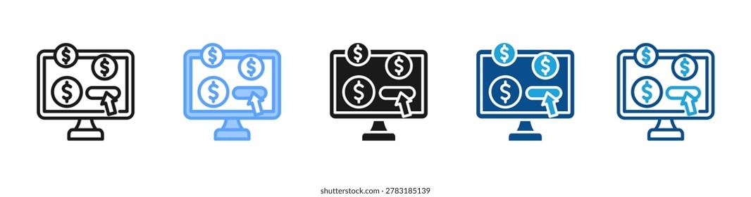 Cost Per Click web icon with multiple style collection