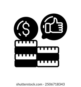 Cost Per Engagement Glyph Icon, Vector illustration