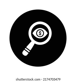 Coste por impresión, ojo, icono seo. Diseño vectorial redondeado.