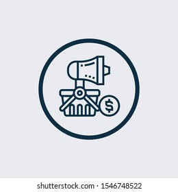 Cost Per Sale outline icon. Thin line concept element from content icons collection. Creative Cost Per Sale icon for mobile apps and web usage