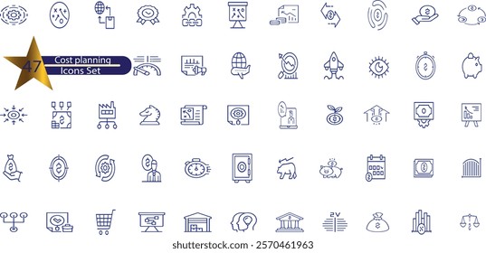 Cost planning icon. Budget Forecast, Cost Estimation, Expense Tracking, Financial Planning and Home Budget