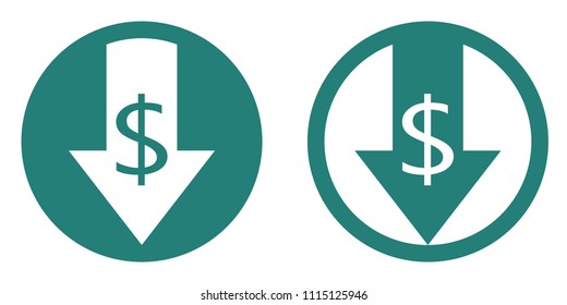 Cost reduce icon. Finance clipart isolated on white background