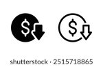 cost reduce icon vector. cost reduce sign icon for web site