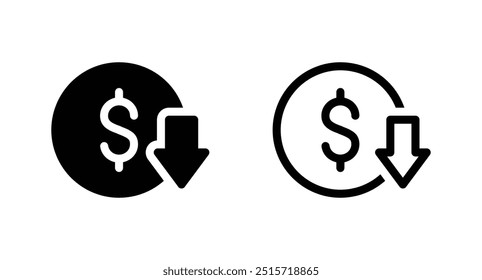 cost reduce icon vector. cost reduce sign icon for web site