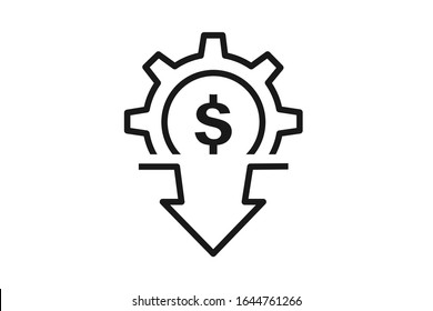 Cost Reduce Management Icon Vector