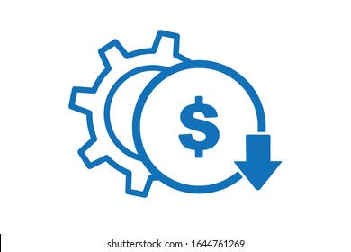 Cost reduce management icon vector