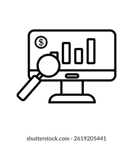 Cost reduction analysis line icon. Accountancy. Expense decline. Economic analysis. Stages and elements of a successful production cycle. Editable stroke