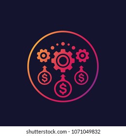 cost reduction and business efficiency, vector icon