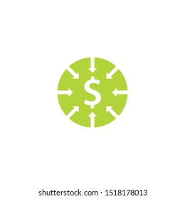 Ícone do botão de redução de custo. Imagem de clipart isolada no plano de fundo branco