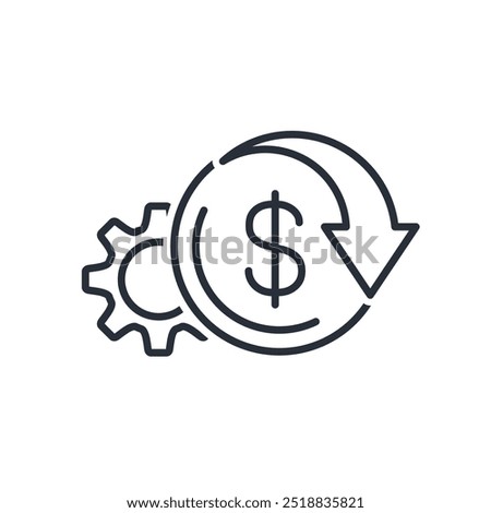 Cost Reduction. Cheap prices shopping, buy by discount. Vector linear icons isolated on white background.