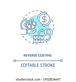 Cost reduction concept icon. Cost reduction strategies idea thin line illustration. Company budget optimization. Profit increase. Vector isolated outline RGB color drawing. Editable stroke