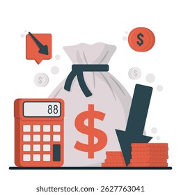 Cost reduction concept illustration showing business strategies to optimize spending, cut unnecessary costs, and increase financial efficiency
