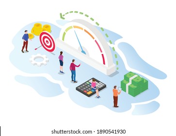 Cost Reduction Concept With Modern Isometric Or 3d Style