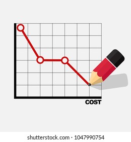Cost reduction concept vector illustration.