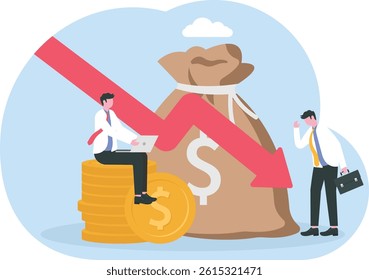 Cost reduction concept vector illustration flat design for presentation, social media promotion, banner, and more

