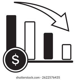 Cost reduction dollar  vector icon concepts eps 10 