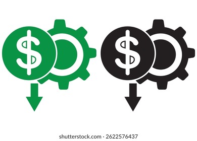 Redução de custo ícone de vetor de dólar conceitos eps 10 