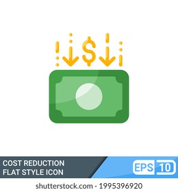 cost reduction flat style icon isolated on white background. EPS 10