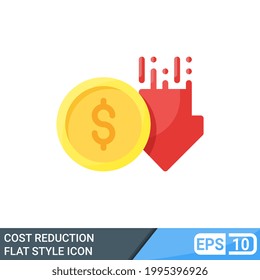 cost reduction flat style icon isolated on white background. EPS 10