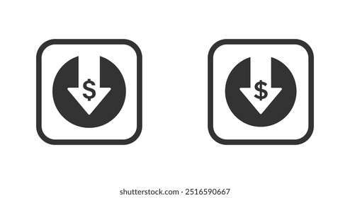 Cost reduction flat vector icons collection