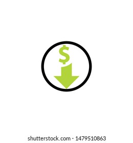 Cost reduction icon. Clipart image isolated on white background