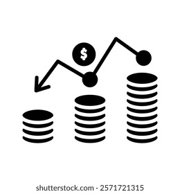 Cost reduction icon. Dollar Down Icon vector. Mail Icon Symbols vector. symbol for web site Computer and mobile vector.
