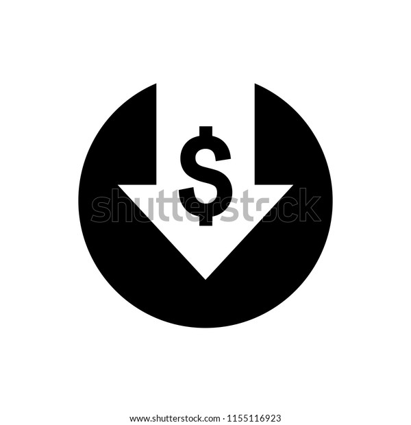 コスト削減アイコン ドルダウンアイコン ドルの縮小アイコン 矢印が引き伸ばされたお金の記号が下がります のベクター画像素材 ロイヤリティフリー