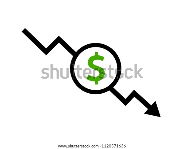 cost reduction icon dollar price decrease image vectorielle de stock libre de droits 1120571636