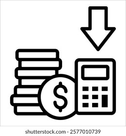 Cost Reduction Icon Element For Design