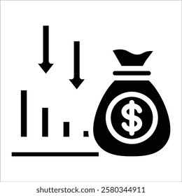 Cost Reduction Icon Element For Design