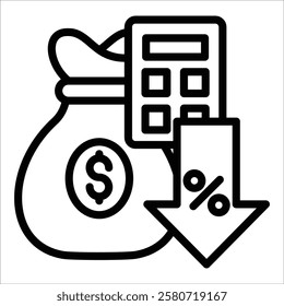 Cost Reduction Icon Element For Design