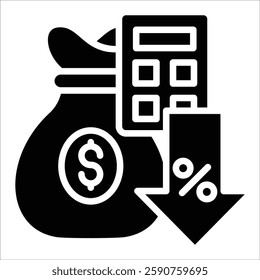 Cost Reduction Icon Element For Design