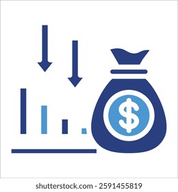 Cost Reduction Icon Element For Design