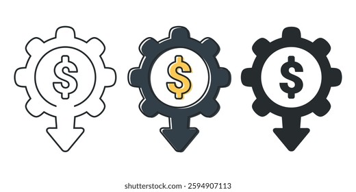 Cost reduction icon. illustration vector