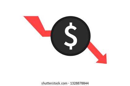 Cost reduction icon. Image isolated on white background. Vector illustration