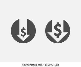  Cost reduction icon isolated on white background. Vector illustration. Eps 10.