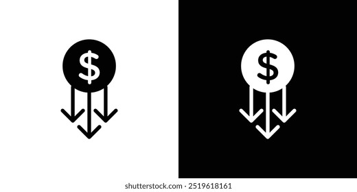 Cost reduction icon linear logo isolated