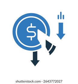 Cost Reduction Icon Mixed Vector Illustration