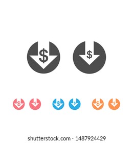 Cost reduction icon set isolated on white background. Vector illustration