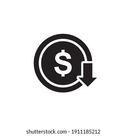 cost reduction icon symbol sign vector