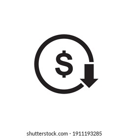 Cost Reduction Icon Symbol Sign Vector