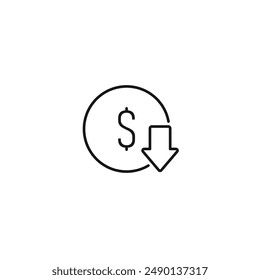 Cost reduction icon vector. EPS 10 editable vector