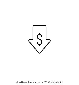 Kostensenkungssymbol-Vektorgrafik. EPS 10 editierbare Vektorgrafik