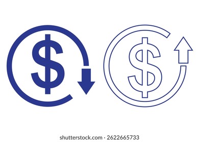Ilustración vectorial de icono de reducción de costes.