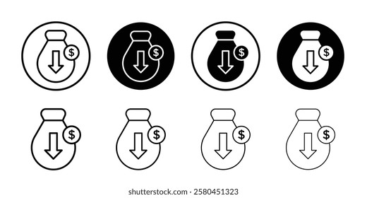 Cost reduction icon Vector logo outline