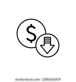 Cost reduction icon Vector logo set flat