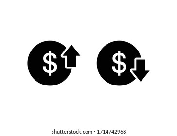cost reduction icon vector. Reduce costs sign and symbol vector design