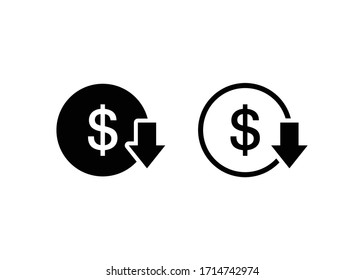 Cost Reduction Icon Vector. Reduce Costs Sign And Symbol Vector Design