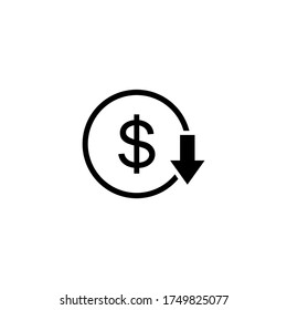 Cost Reduction Icon Vector. Reduce Costs Sign Icon Symbol Vector Design