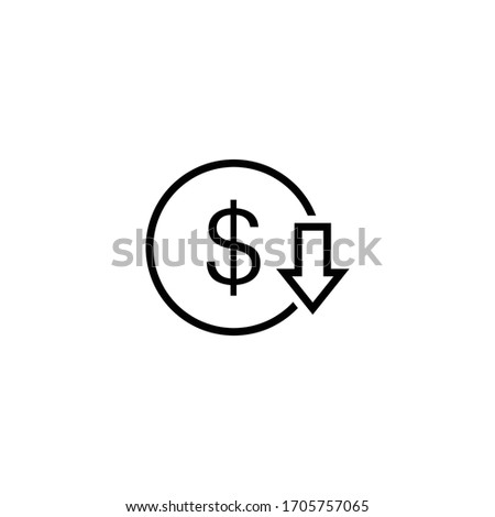 cost reduction icon vector. Reduce costs sign and symbol vector design